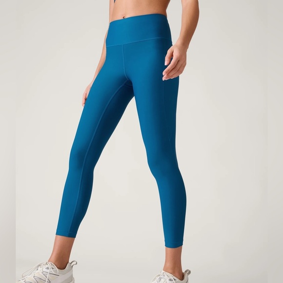 Athleta Pants - Athleta Interval Stash High Rise 7/8 Women's Blue High-Waisted Athletic Leggings
